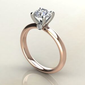 RS044 Rose Gold Peekaboo Solitaire Round Cut Engagement Ring