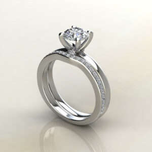 Peekaboo Solitaire Round Cut Lab Created Diamond Engagement Ring