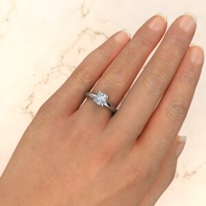 Peekaboo Solitaire Round Cut Lab Created Diamond Engagement Ring