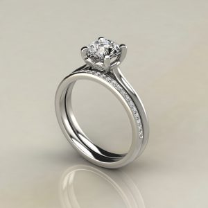 Moissanite Round Cut Solitaire Heart Prong Engagement Ring