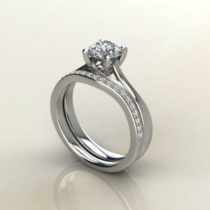 Swarovski Round Cut Curly Prong Solitaire Engagement Ring