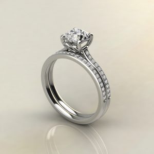 Round Cut Heart Prong Lab Created Diamond Engagement Ring