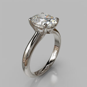 Oval Cut Classic Solitaire Lab Grown Diamond Engagement Ring