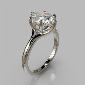 Oval Cut Classic Solitaire Lab Grown Diamond Engagement Ring