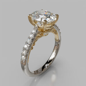 Oval Cut Side Stone Lab Grown Diamond Engagement Ring