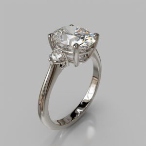 Oval Cut Three Stone Lab Grown Diamond Engagement Ring