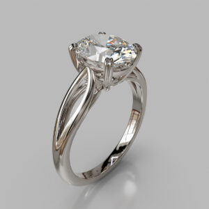 Oval Cut Twist Solitaire Lab Grown Diamond Engagement Ring