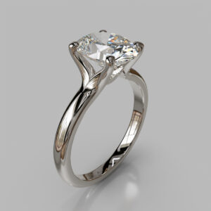 Oval Cut Twist Solitaire Lab Grown Diamond Engagement Ring