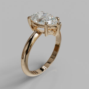 Lumen Pear Cut Bezel Solitaire Lab-Grown Diamond Engagement Ring - Rose Gold