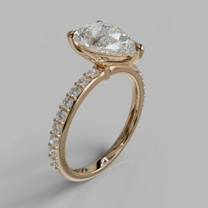 Kaori Pear Cut Side Stone Lab-Grown Diamond Engagement Ring - Rose Gold