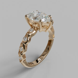 Pippa Pear Cut Side Stone Lab-Grown Diamond Engagement Ring - Two-Tone Rose Gold