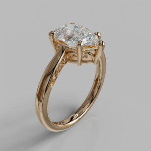 Vesper Pear Cut Solitaire Lab-Grown Diamond Engagement Ring - Rose Gold