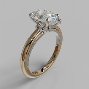 Quinn Pear Cut Solitaire Lab-Grown Diamond Engagement Ring - Two-Tone Rose Gold