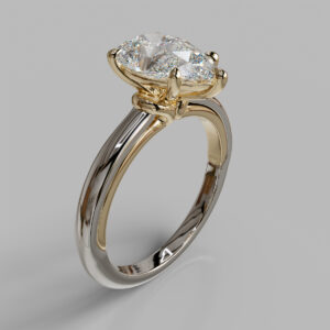 Quinn Pear Cut Solitaire Lab-Grown Diamond Engagement Ring - Two-Tone White Gold