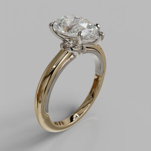 Quinn Pear Cut Solitaire Lab-Grown Diamond Engagement Ring - Two-Tone Yellow Gold