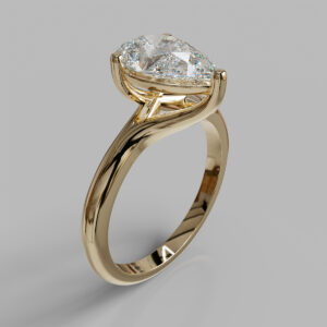 Brynn Pear Cut Solitaire Lab-Grown Diamond Engagement Ring - Yellow Gold