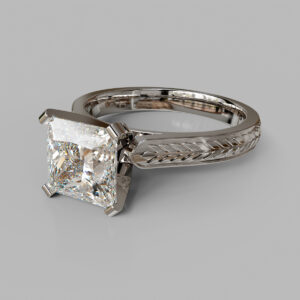 Princess Cut Braided Shank Lab Grown Diamond Engagement Ring
