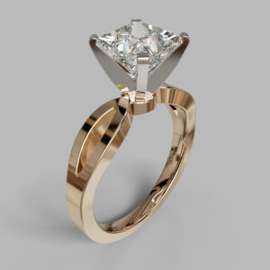 Princess Cut Bypass Solitaire Lab Grown Diamond Engagement Ring