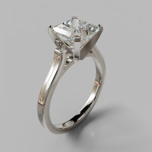 Princess Cut Cathedral Solitaire Lab Grown Diamond Engagement Ring