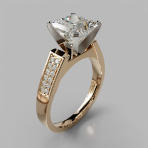Princess Cut Channel Set Lab Grown Diamond Engagement Ring