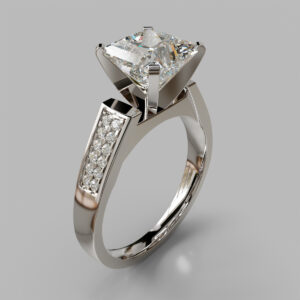 Princess Cut Channel Set Lab Grown Diamond Engagement Ring
