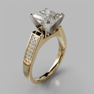 Princess Cut Channel Set Lab Grown Diamond Engagement Ring