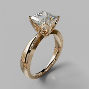 Princess Cut Classic Solitaire Lab Grown Diamond Engagement Ring