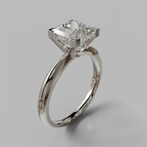 Princess Cut Classic Solitaire Lab Grown Diamond Engagement Ring