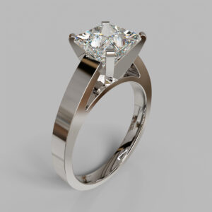 Princess Cut Classic Solitaire Lab Grown Diamond Engagement Ring