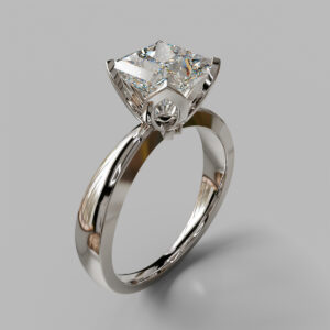 Princess Cut Classic Solitaire Lab Grown Diamond Engagement Ring