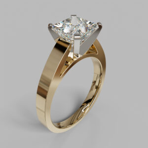 Princess Cut Classic Solitaire Lab Grown Diamond Engagement Ring