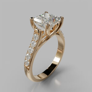 Princess Cut Pave Twist Lab Grown Diamond Engagement Ring