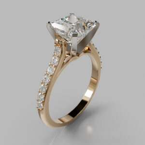 Princess Cut Pave Twist Lab Grown Diamond Engagement Ring