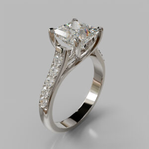 Princess Cut Pave Twist Lab Grown Diamond Engagement Ring