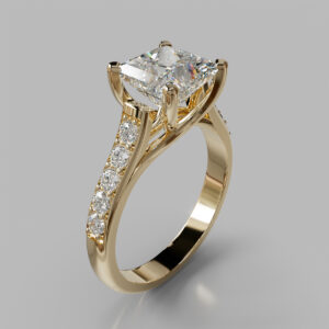 Princess Cut Pave Twist Lab Grown Diamond Engagement Ring
