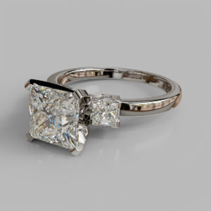 Princess Cut Side Stone Twist Lab Grown Diamond Engagement Ring