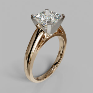 Princess Cut Cathedral Solitaire Lab Grown Diamond Engagement Ring