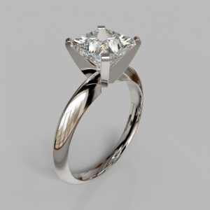 Princess Cut Twist Solitaire Lab Grown Diamond Engagement Ring