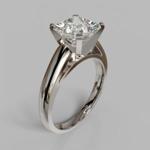Princess Cut Cathedral Solitaire Lab Grown Diamond Engagement Ring