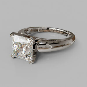 Princess Cut Cathedral Solitaire Lab Grown Diamond Engagement Ring
