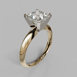 Princess Cut Twist Solitaire Lab Grown Diamond Engagement Ring