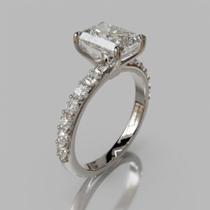 Radiant Cut Pave Twist Lab Grown Diamond Engagement Ring