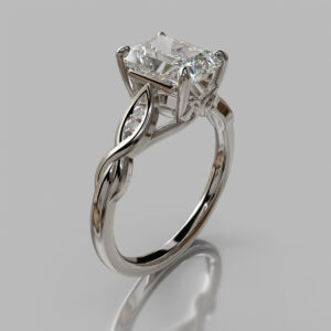 Radiant Cut Side Stone Twist Lab Grown Diamond Engagement Ring
