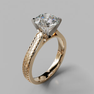 Round Cut Braided Shank Lab Grown Diamond Engagement Ring