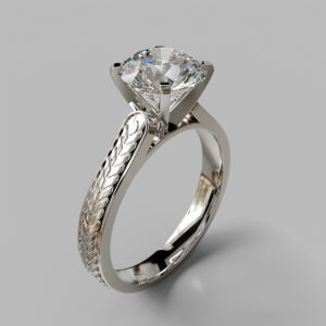 Round Cut Braided Shank Lab Grown Diamond Engagement Ring