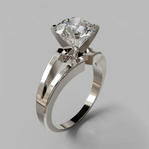 Round Cut Bypass Solitaire Lab Grown Diamond Engagement Ring