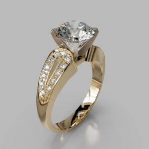 Round Cut Channel Set Bypass Lab Grown Diamond Engagement Ring