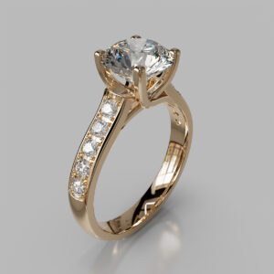 Round Cut Channel Set Lab Grown Diamond Engagement Ring