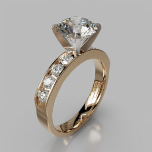 Round Cut Channel Set Lab Grown Diamond Engagement Ring