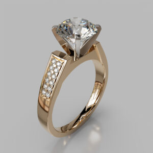 Round Cut Channel Set Lab Grown Diamond Engagement Ring